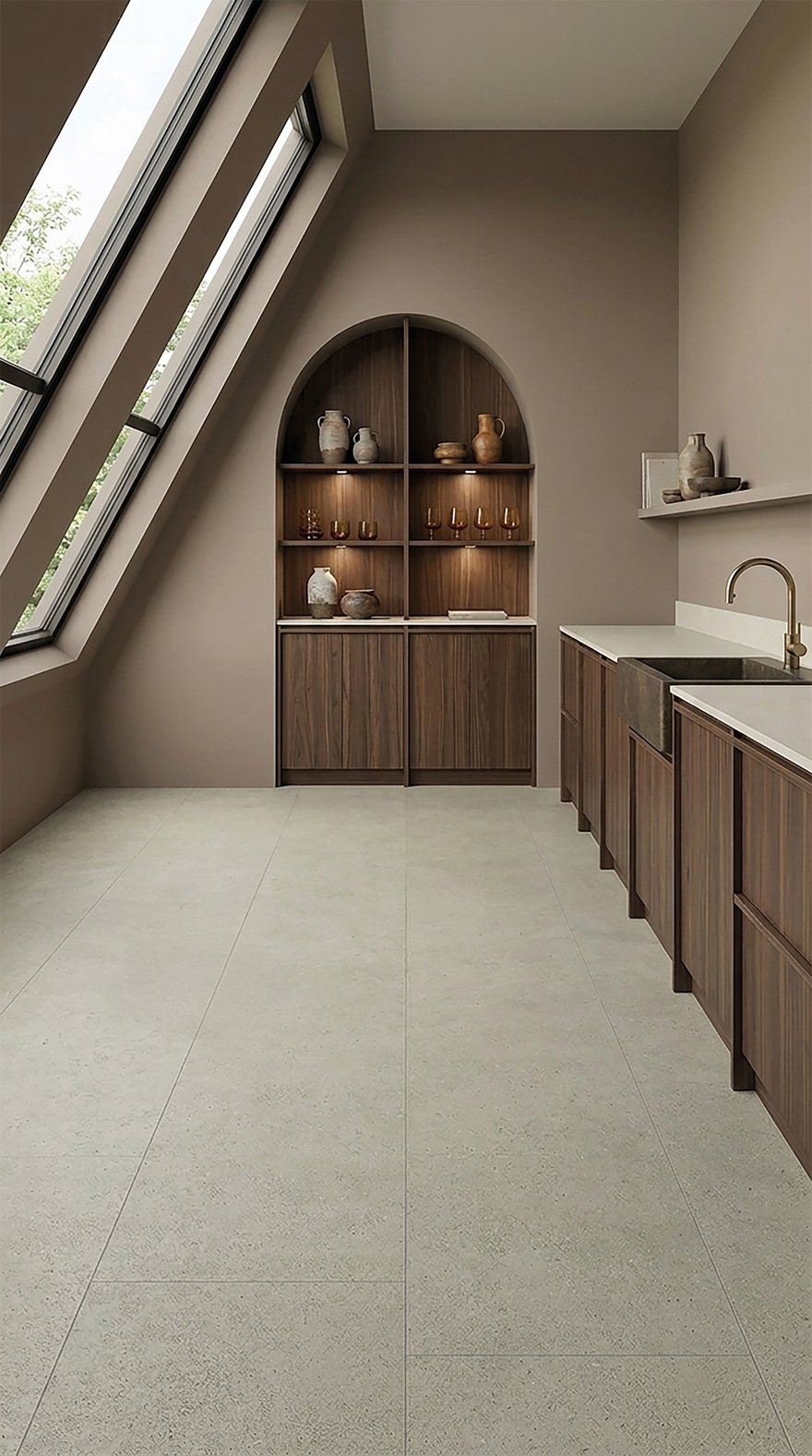 Firmfit Silent Tegel 7902 (rigid click) Concrete Sand
